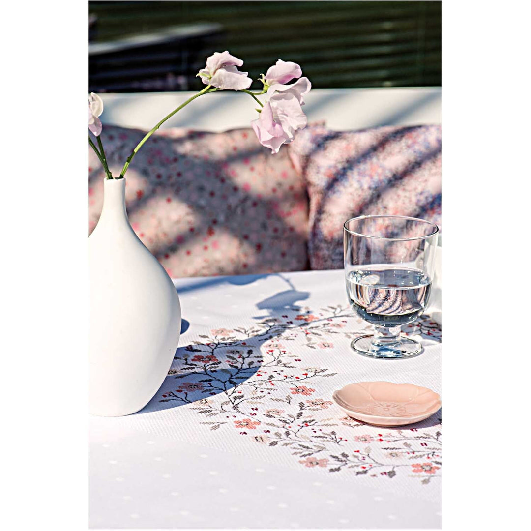 Stickpackung Decke Streublümchen 90X90CM