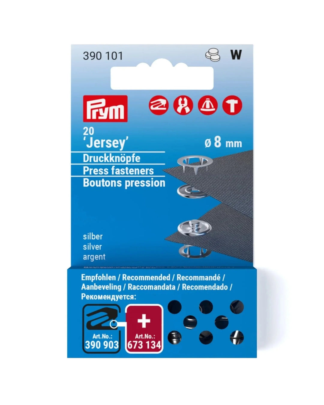Nachfüllen-Set Druckknöpfe Jersey 8mm