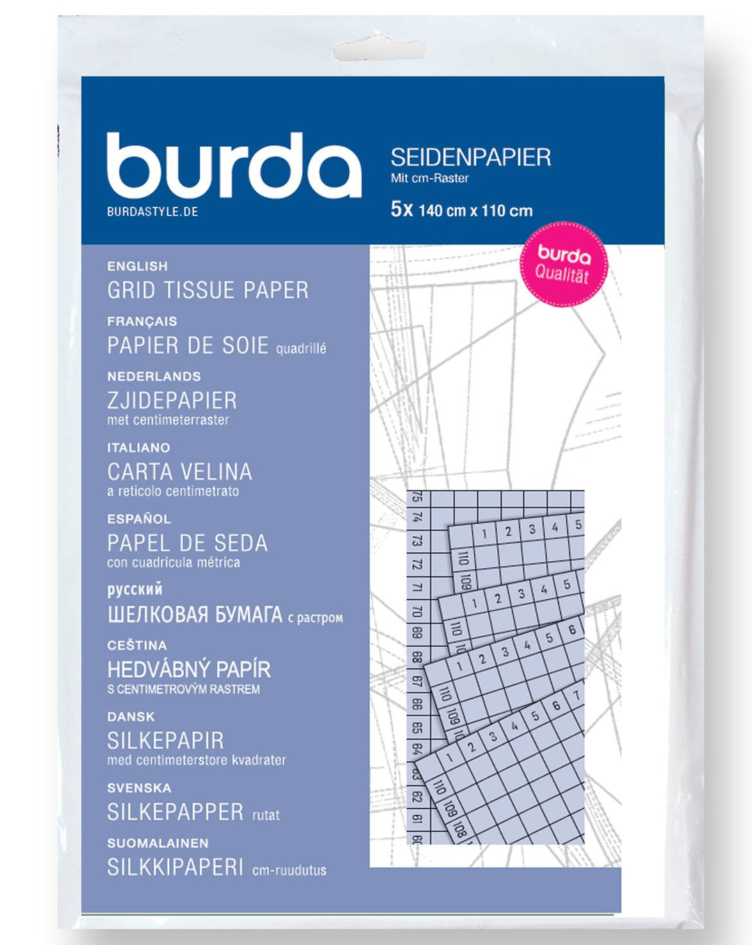 Burda Seidenpapier mit Raster