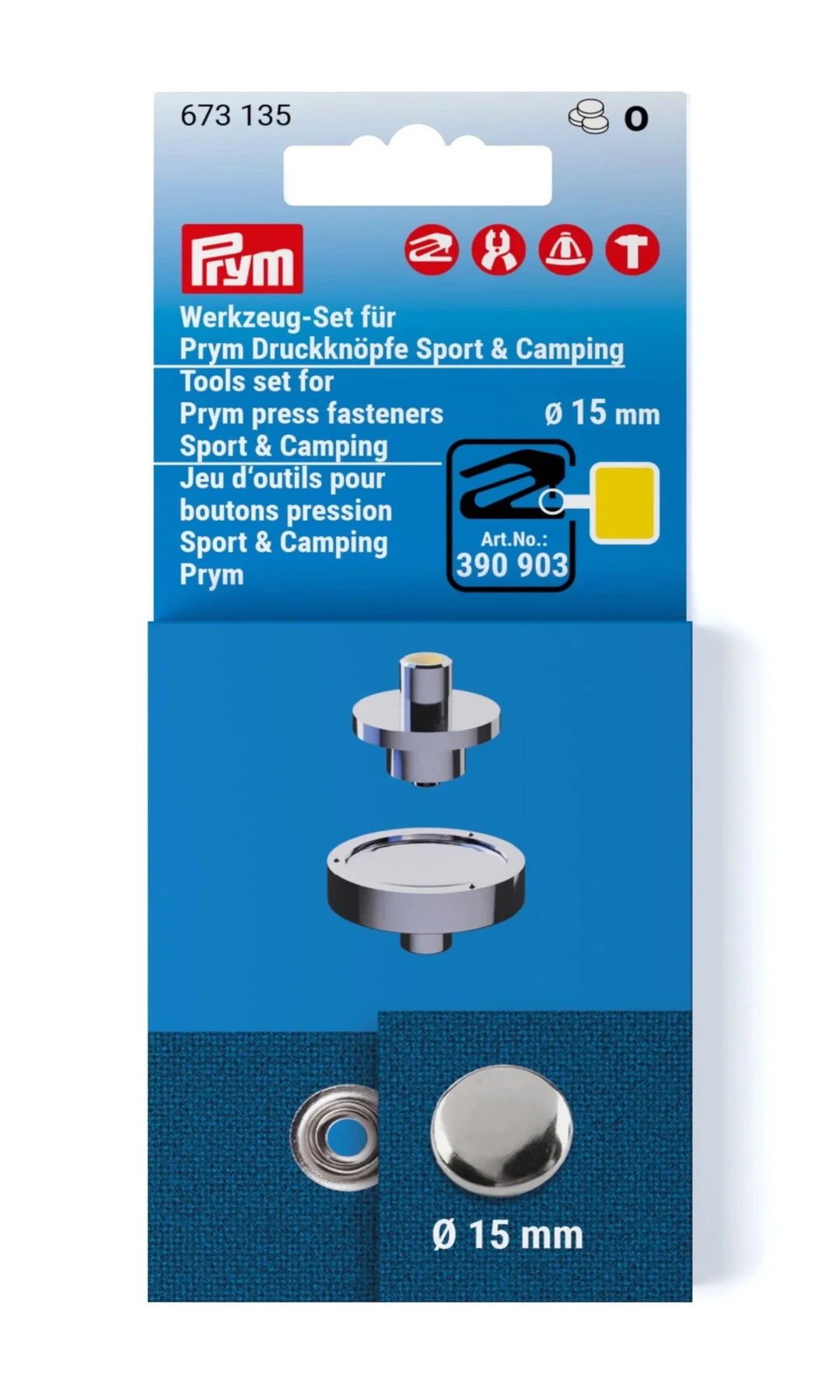 Werkzeug-Set für Prym Druckknöpfe Sport & Camping, 15 mm