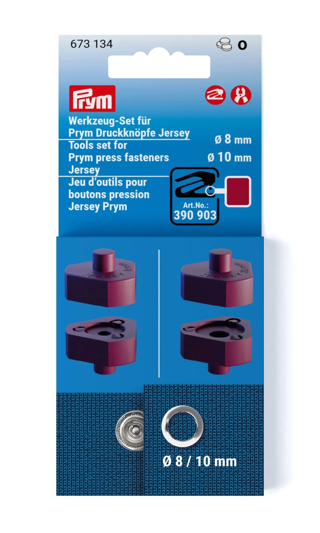 Werkzeug-Set für Druckknöpfe Jersey 8+10mm