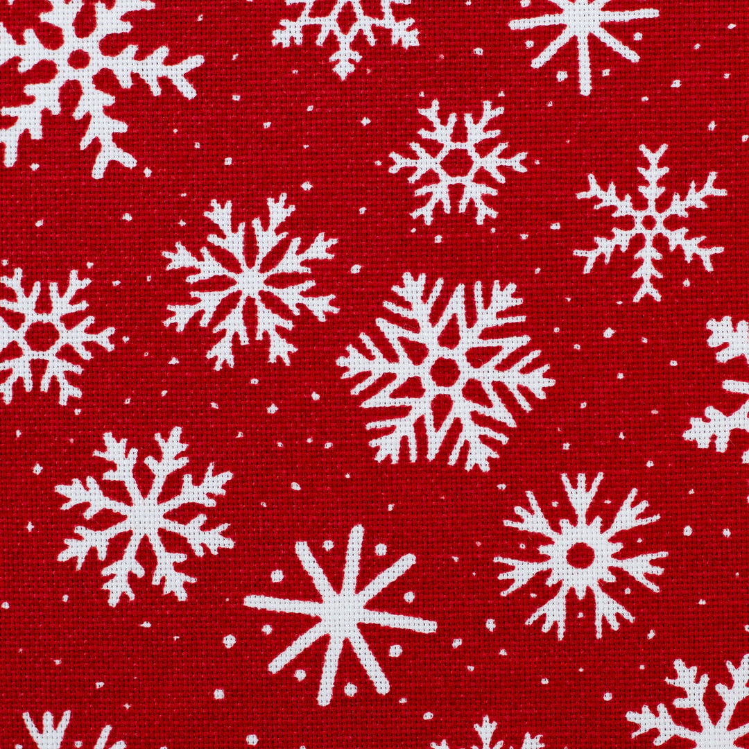 Baumwolle/Canvas - Red Snow Flakes