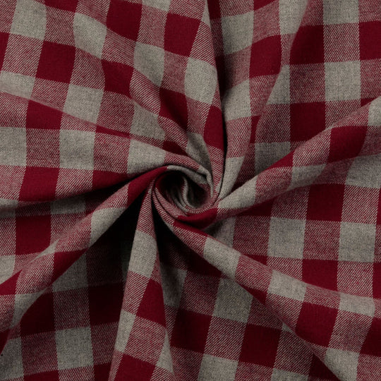 Flanell - Karo Rot/Grau groß