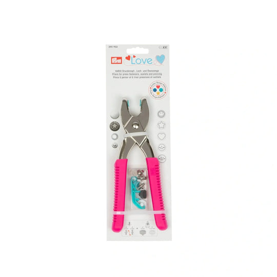 Prym Love Vario Zange mit Loch-/Color Snaps Werkzeug Pink