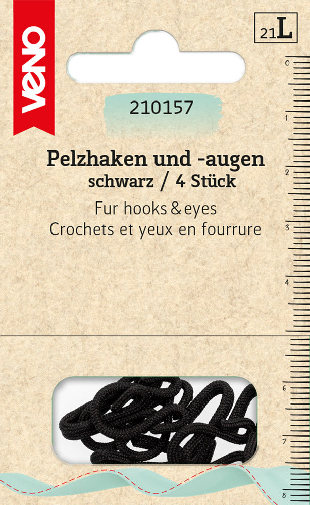 Pelzhaken und -augen weiß