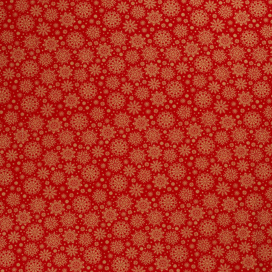 Baumwolle -  Schneeflocke Rot
