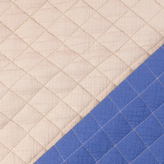 Double Gauze Stepper Blau, Beige