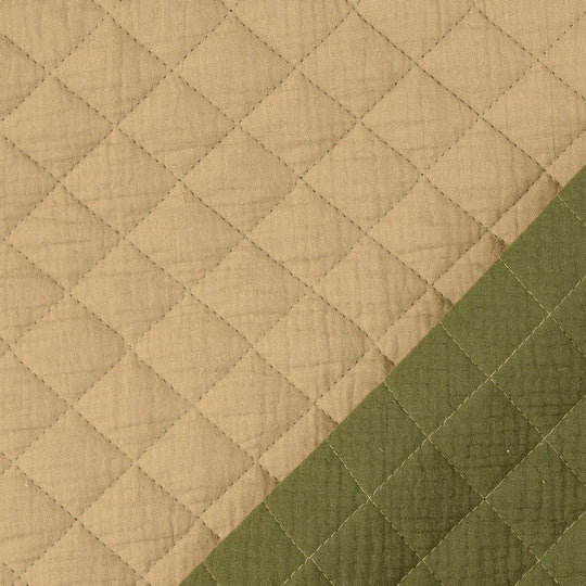 Double Gauze Stepper Grün,Beige
