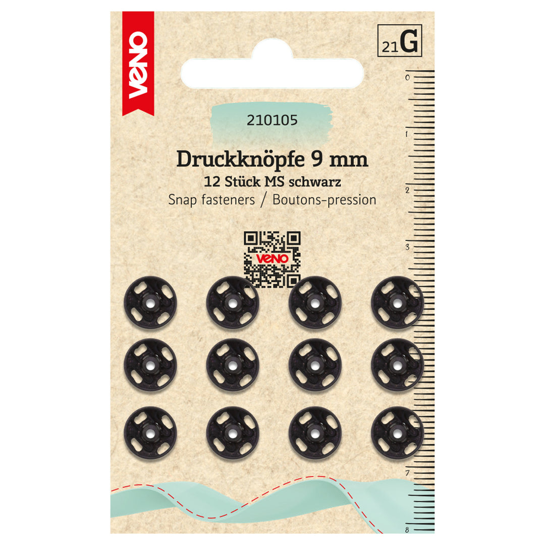 Veno Snap Fasteners Black