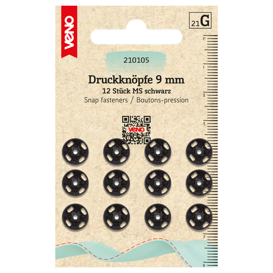Veno Snap Fasteners Black