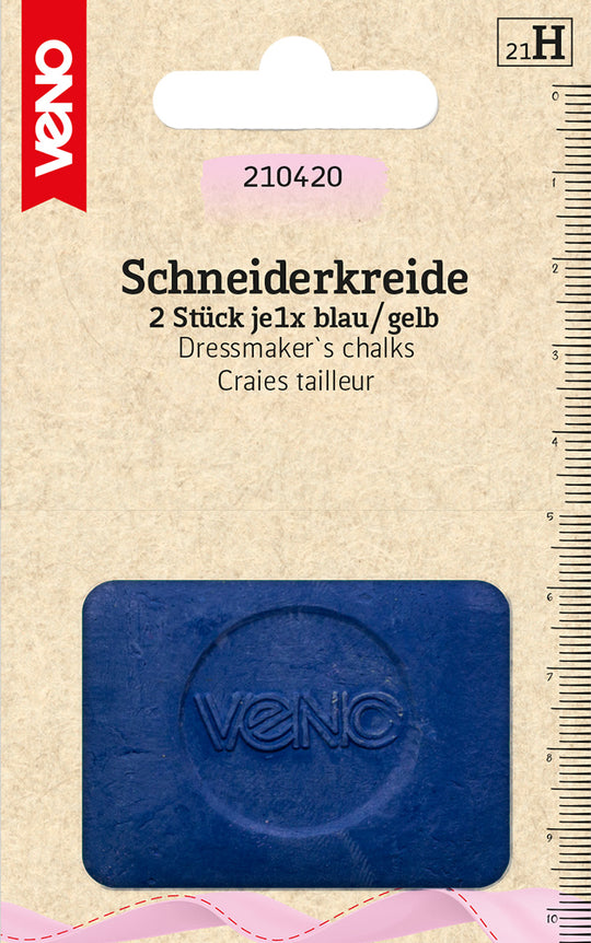 Schneiderkreide 2 Stück je 1x blau/gelb