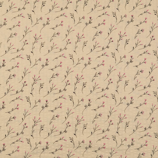 Seersucker - Vintage Blumen Rosa