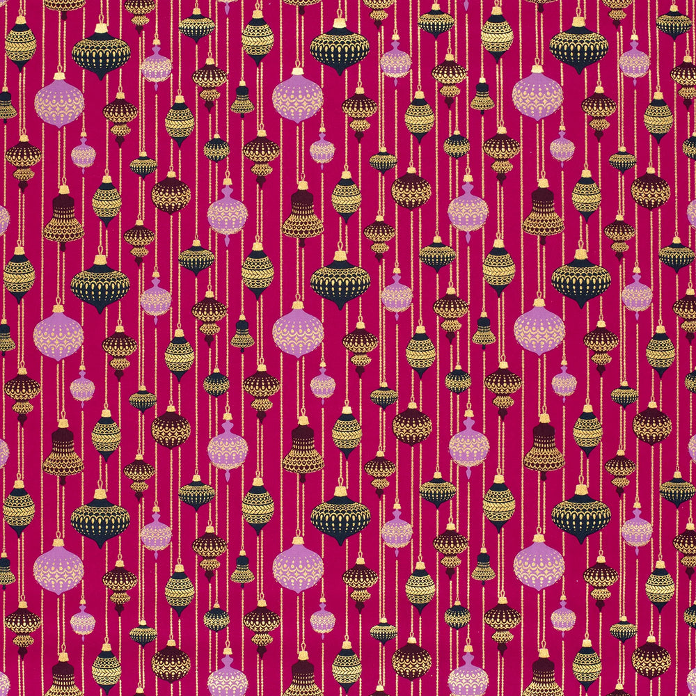 Baumwolle -  Weihnachtskugeln lila