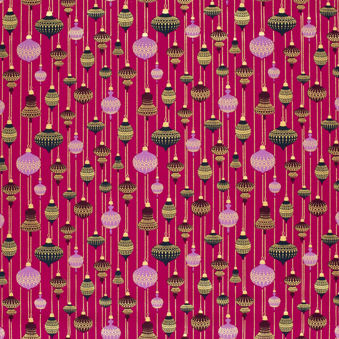 Baumwolle -  Weihnachtskugeln lila