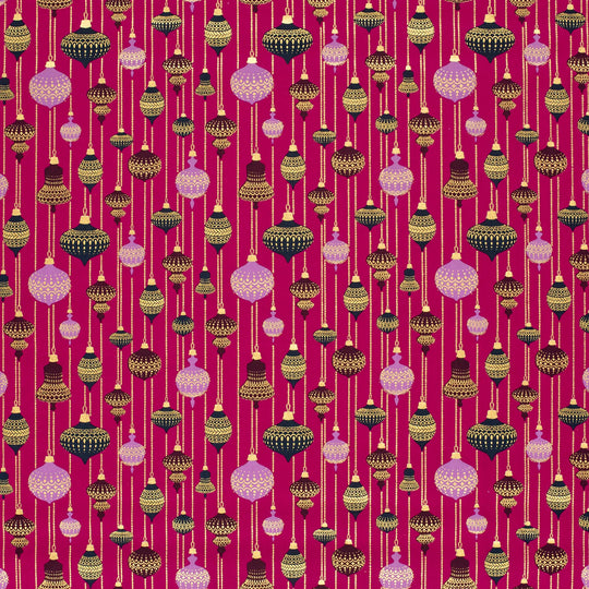 Baumwolle -  Weihnachtskugeln lila