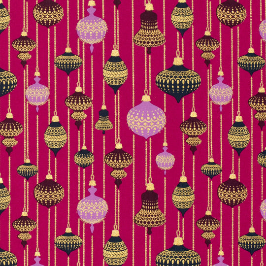 Baumwolle -  Weihnachtskugeln lila