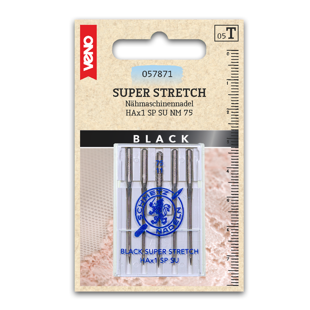 Schmetz Sewing Machine Needles Super Stretch Black 75