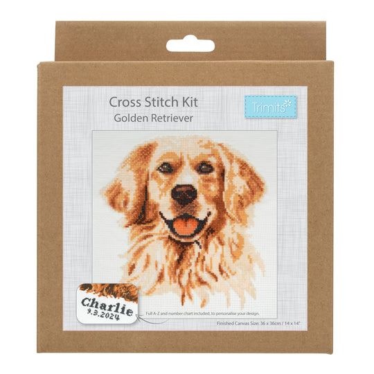 Kreuzstich-Set Golden Retriever "Trimits"