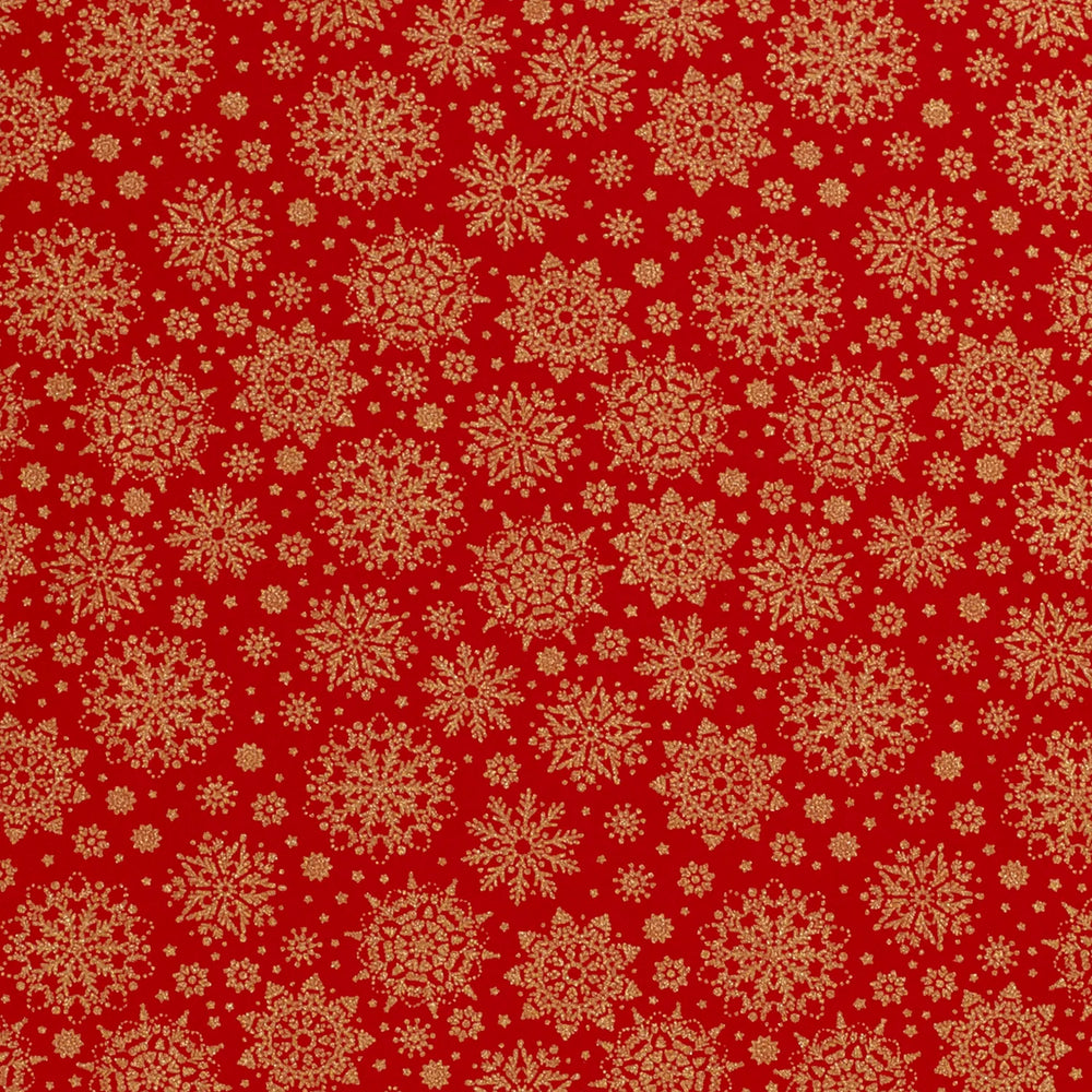 Baumwolle -  Schneeflocke Rot