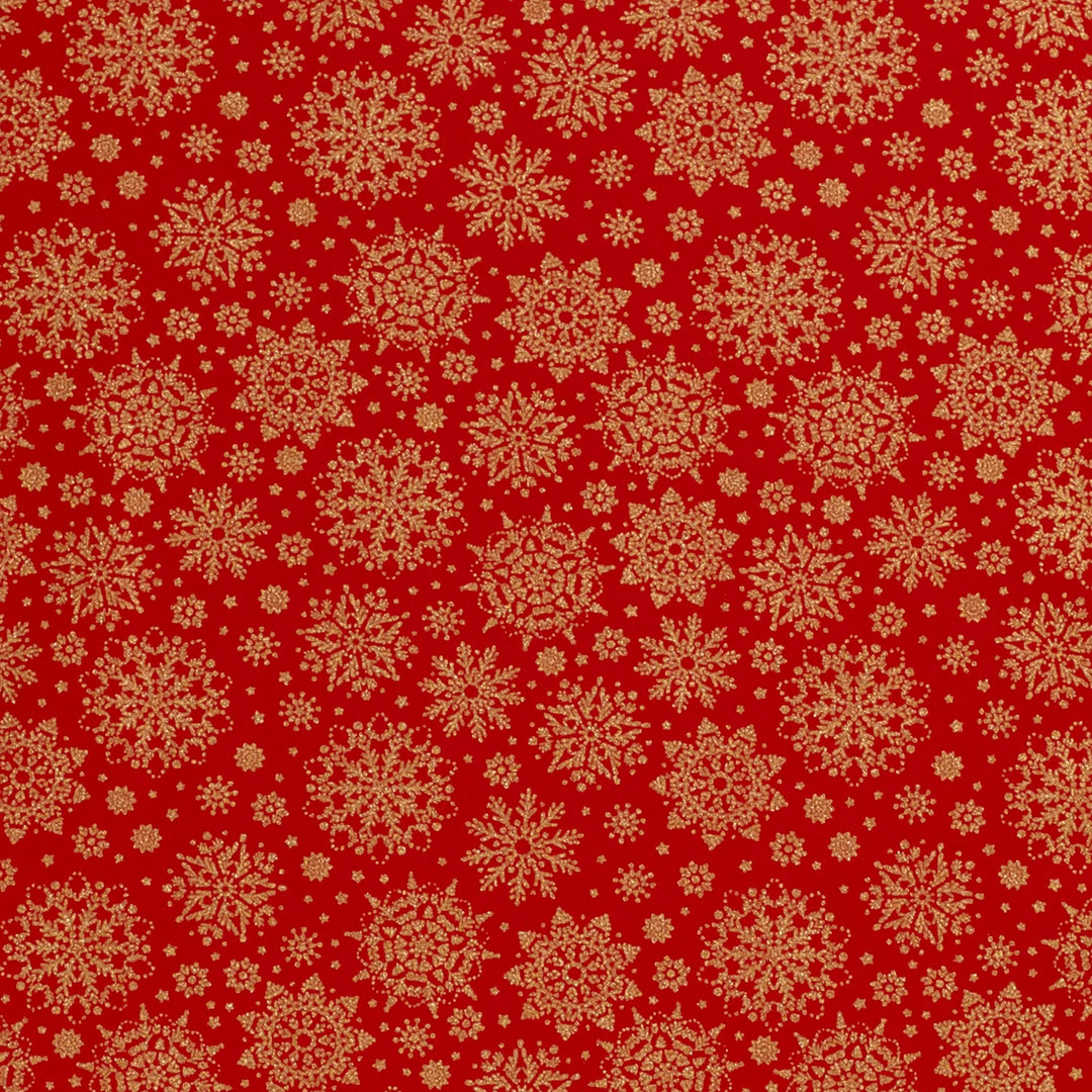 Baumwolle -  Schneeflocke Rot