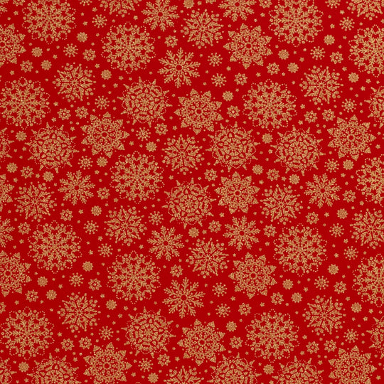 Baumwolle -  Schneeflocke Rot