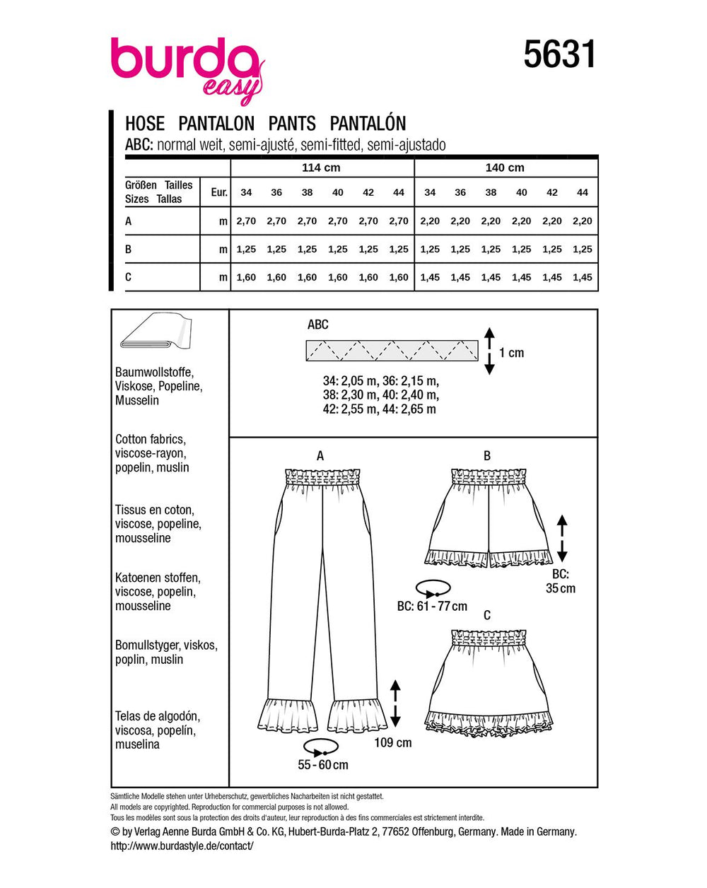 Burda Sewing Pattern 5631