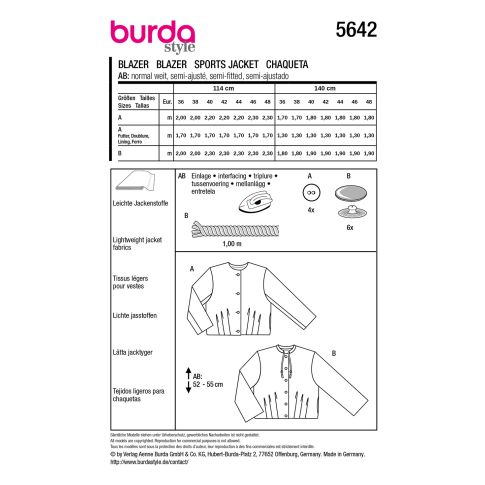 Burda Sewing Pattern 5642