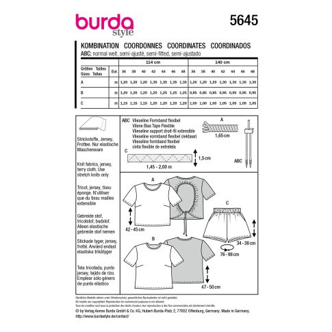 Burda Sewing Pattern 5645