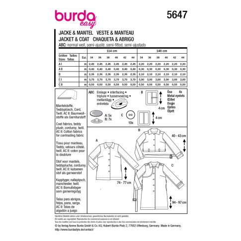 Burda sewing pattern 5647