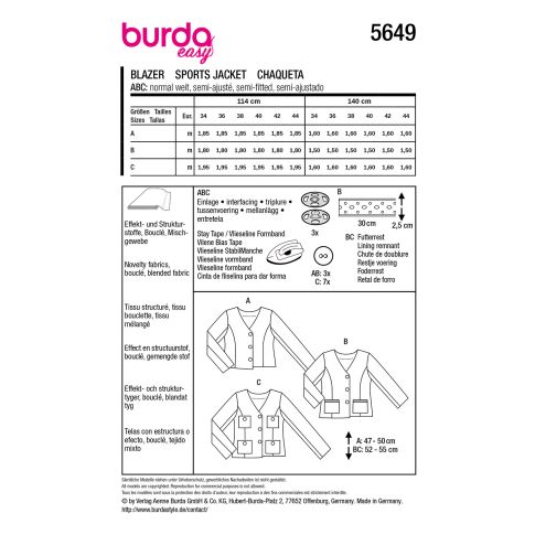 Burda Pattern 5649