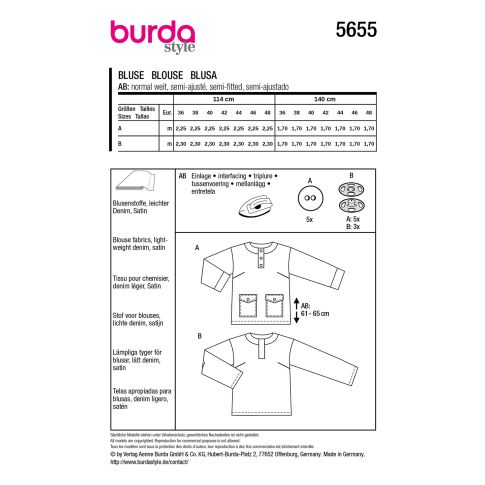 Burda Sewing Pattern 5655