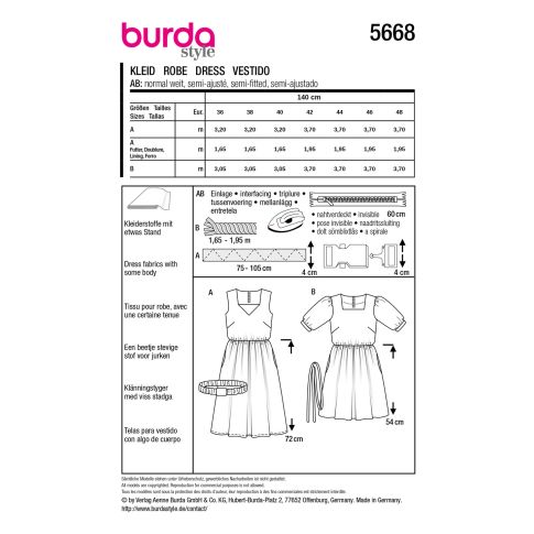 Burda Sewing Pattern 5668
