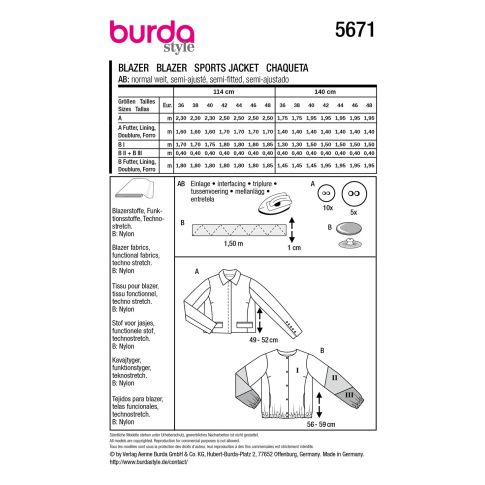 Burda Sewing Pattern 5671