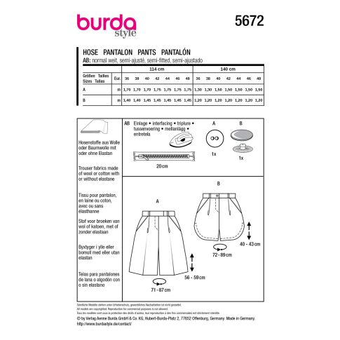Burda Sewing Pattern 5672