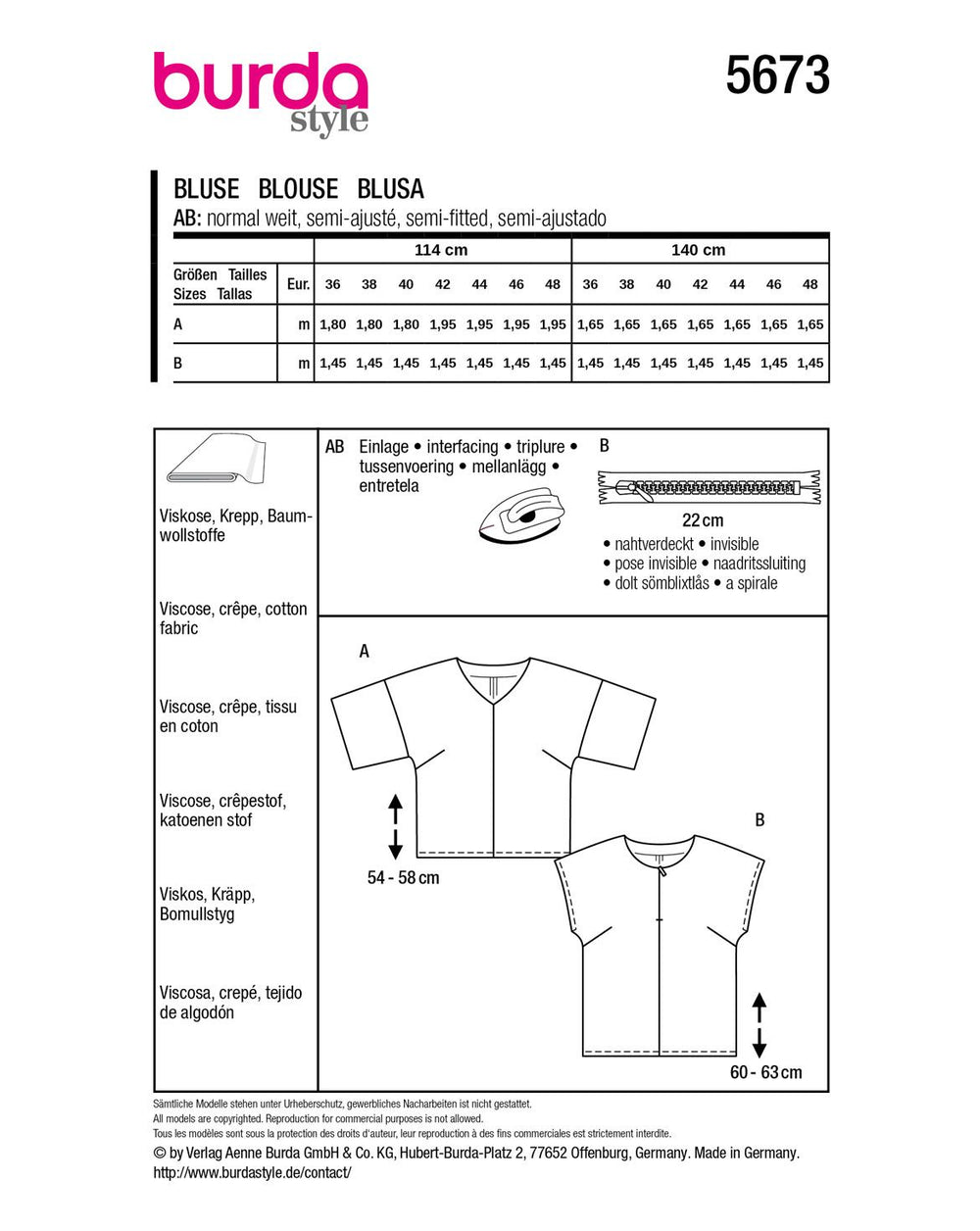 Burda Sewing Pattern 5673