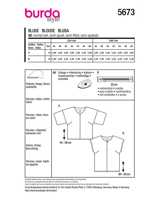 Burda Sewing Pattern 5673