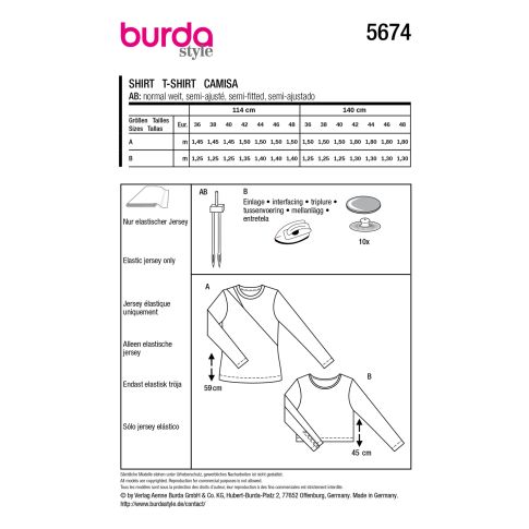 Burda Sewing Pattern 5674
