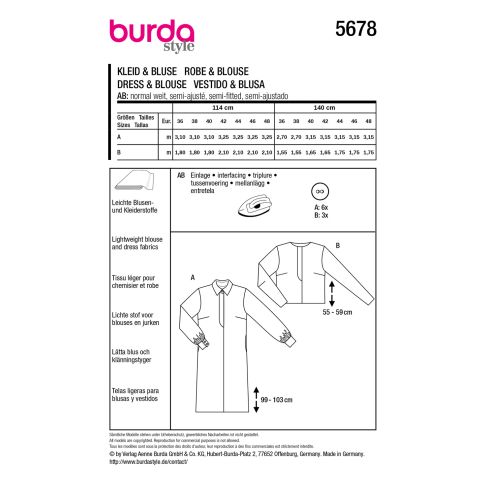 Burda sewing pattern 5678