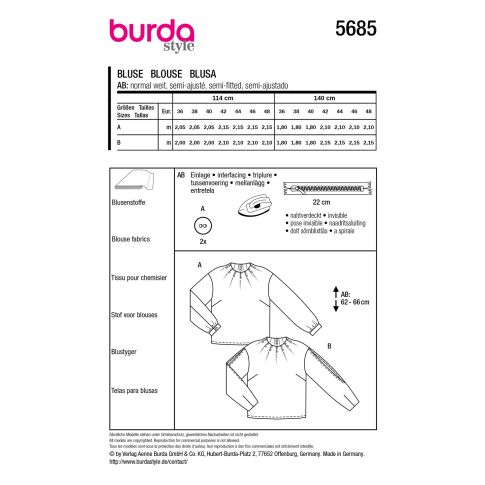 Burda Schnittmuster 5685