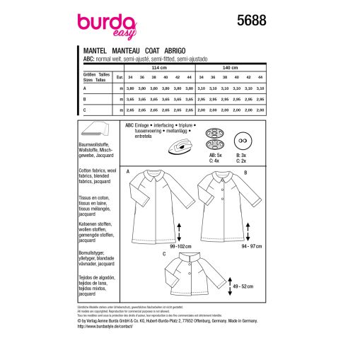 Burda Schnittmuster 5688