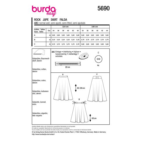 Burda Schnittmuster 5690