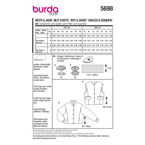 Burda Schnittmuster 5698