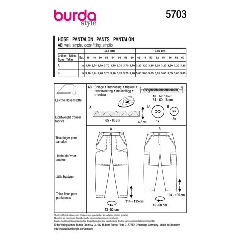 Burda Schnittmuster 5703