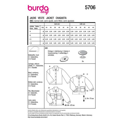 Burda Schnittmuster 5706