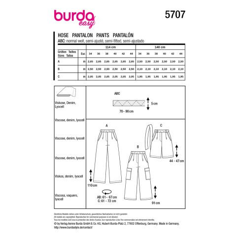 Burda Sewing Pattern 5707