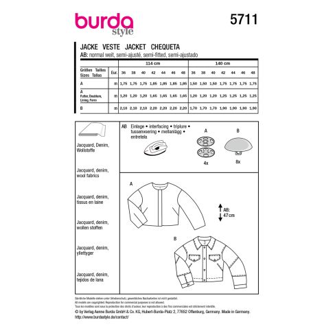 Burda Schnittmuster 5711