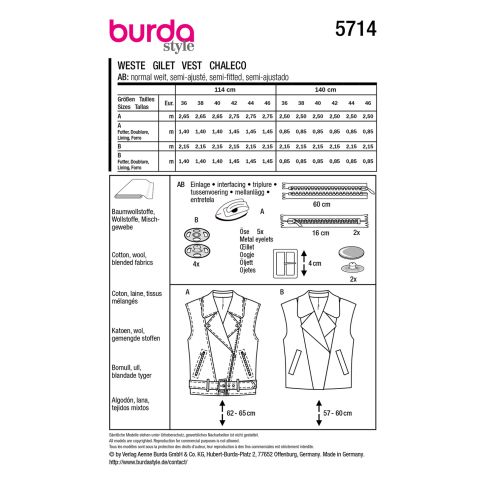 Burda Schnittmuster 5714