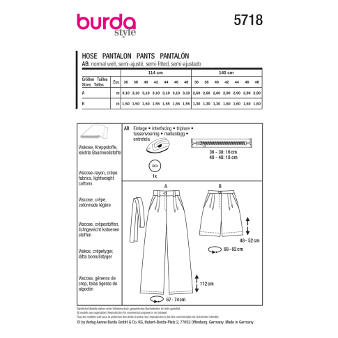 Burda Schnittmuster 5718