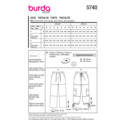 Burda sewing pattern 5740