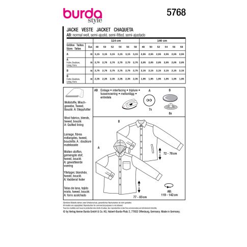 Burda Schnittmuster 5768